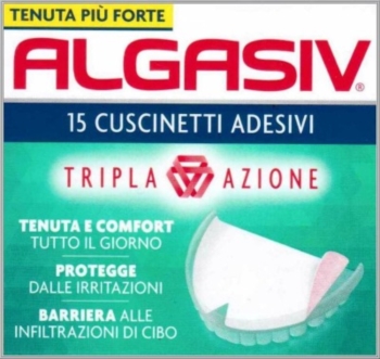 Algasiv Cuscinetti Adesivi Per Protesi Superiore 15 Pezzi