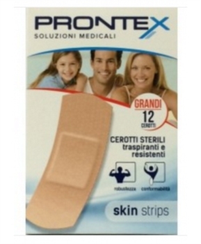 Safety Prontex Skin Strips Cerotti Sterili Traspiranti Formato Grande 12 Pezzi
