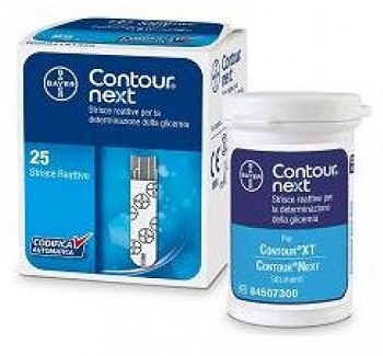 Bayer Diabete Linea Controllo Glicemia Contour Next 25 strisce