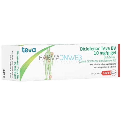 Diclofenac Teva Gel120g 10Mg/G 