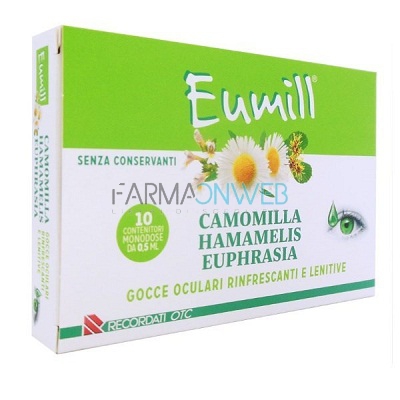 Recordati Eumill Camomilla Hamamelis Euphrasia Gocce Oculari 10 Monodose