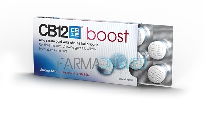 CB12 Boost Integratore Alimentare 10 chewing gum gusto menta forte