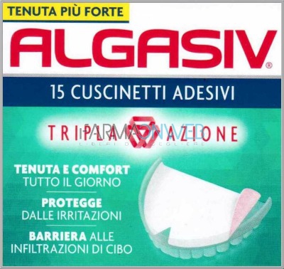 Algasiv Cuscinetti Adesivi Per Protesi Superiore 15 Pezzi