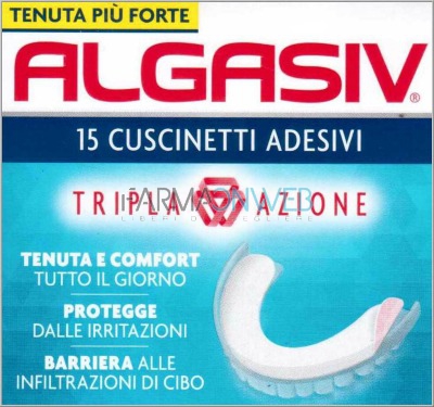 Algasiv Cuscinetti Adesivi Per Protesi Inferiore 15 Pezzi