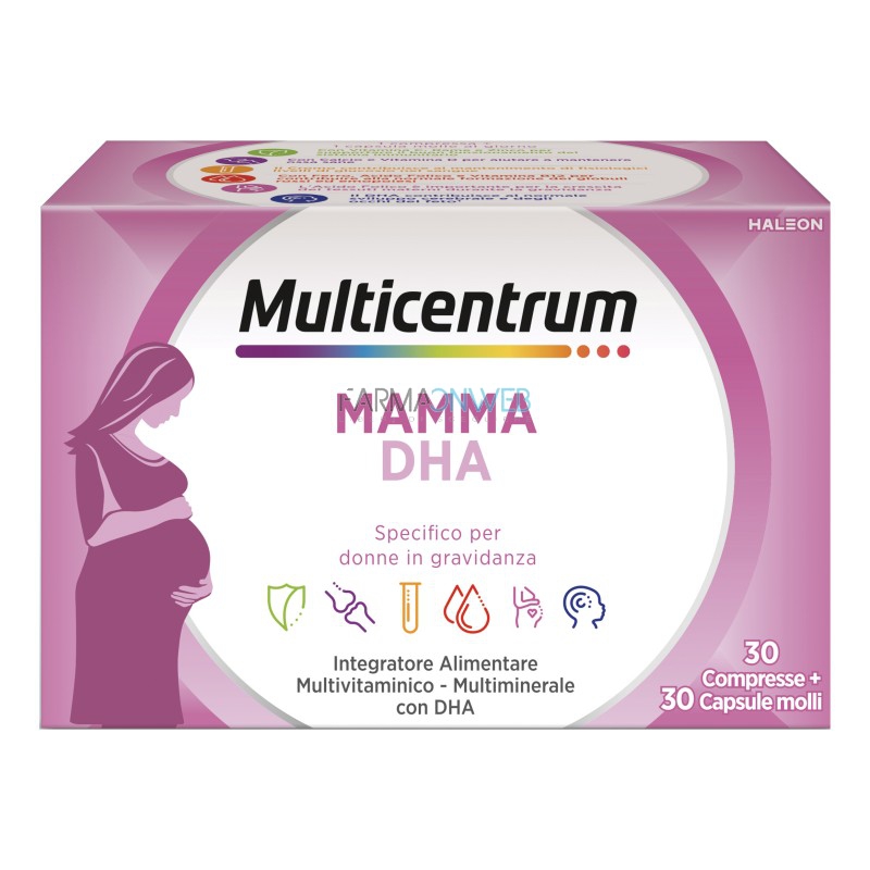 Multicentrum Linea Gravidanza Mamma DHA Integratore Alimentare 30+30