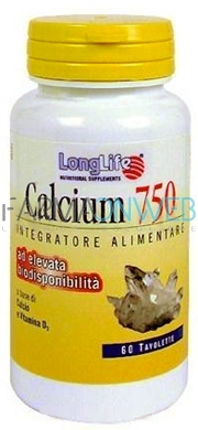 LongLife Calcium 750 Integratore Alimentare 60 Tavolette