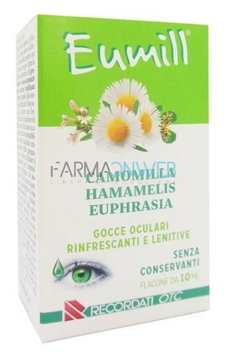 Recordati Eumill Camomilla Hamamelis Euphrasia Gocce Oculari Flacone 10 ml