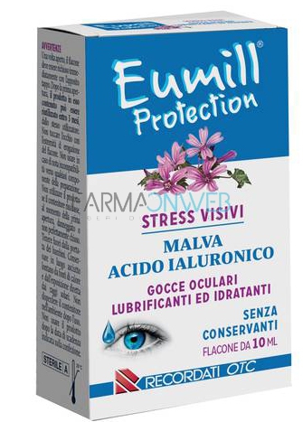 Recordati Eumill Protection Malva e Acido Ialuronico Gocce Oculari Flacone 10 ml