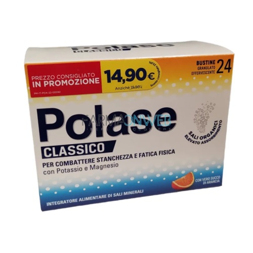 Polase Integratore di Sali Minerali utili per l'Organismo 24 Buste Arancia