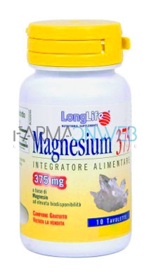 Long Life Linea Benessere dell'Organismo Integratore Magnesium 375 100 Tavolette