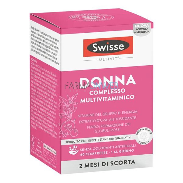 Swisse Multivitaminico Donna Integratore Alimentare 60 Compresse