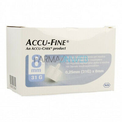 Accu-Chek Accu-Fine G31 8 mm Aghi Sterili per Penna 100 pezzi