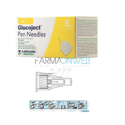 Menarini Glucoject Pen Needles G31 5 mm Aghi Sterili per Penna 100 pezzi