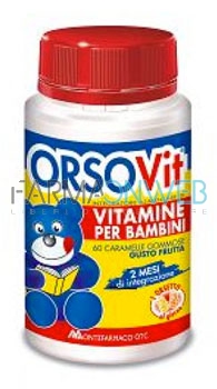 Orsovit Linea Multivitaminica Integratore 60 Orsetti Gommosi alla Frutta