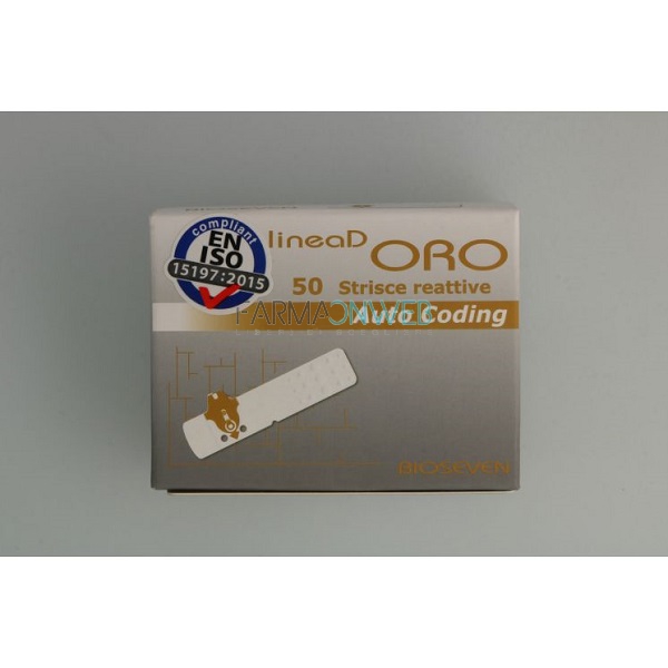 Bioseven Strisce Misurazione Glicemia Linea D Oro 50 Pezzi