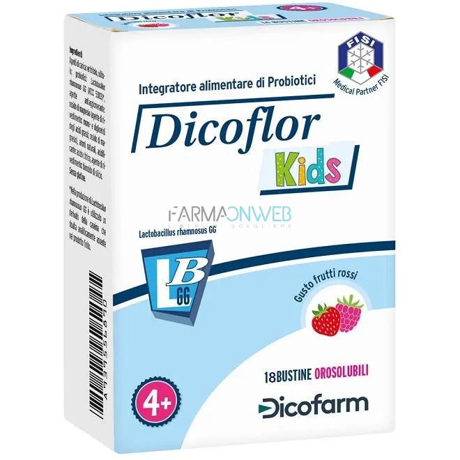 Dicofarm Dicoflor Kids Integratore Alimentare 18 bustine Orosolubili