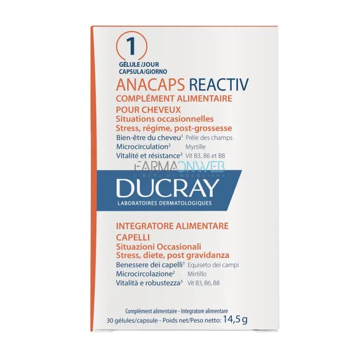 Ducray Anacaps Reactiv Capelli Integratore Alimentare 30 capsule