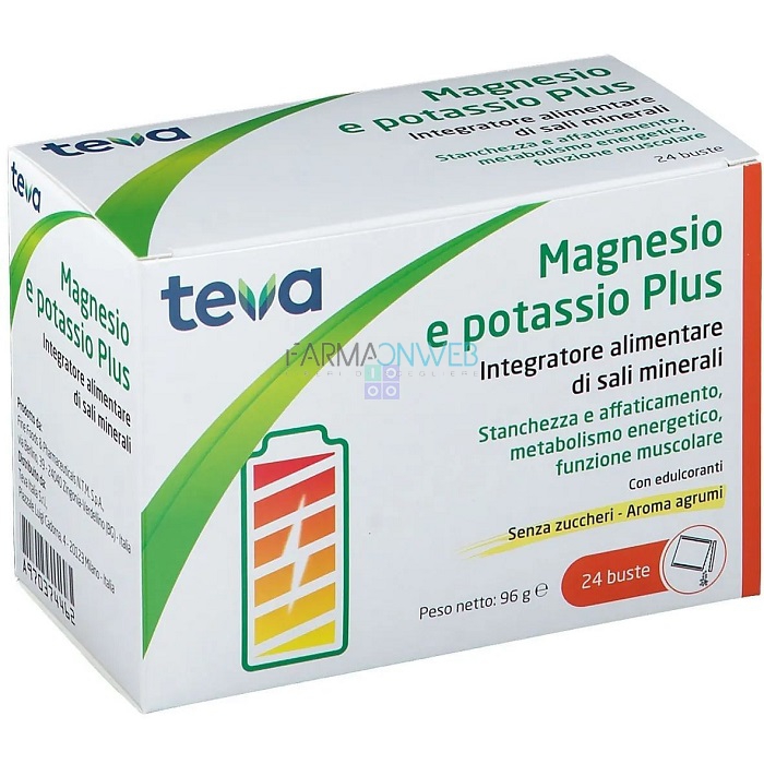 Teva Magnesio e Potassio Plus Integratore Alimentare 24 Buste