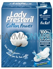 Lady Presteril Cotton Power Assorbenti Notte con Ali 10 Pezzi