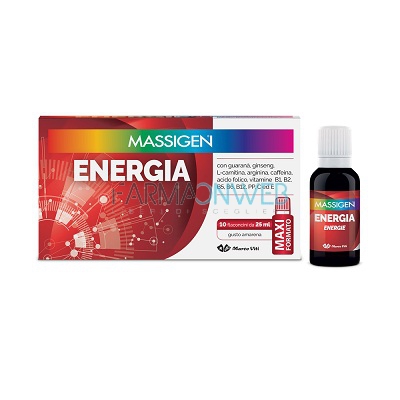 Massigen Linea Tonici Energia Integratore Alimentare 10 Flaconcini 25 ml