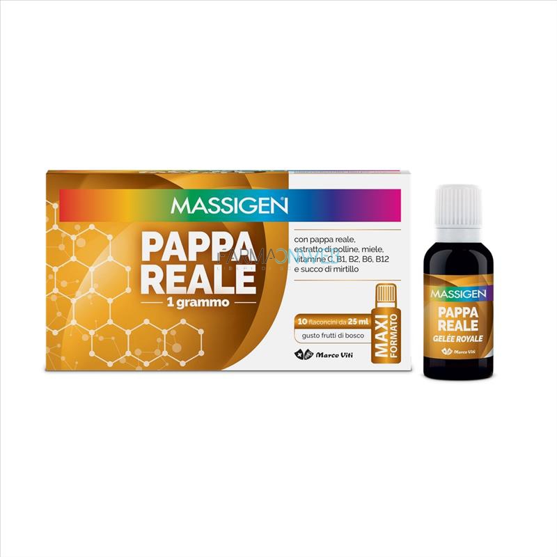 Massigen Linea Tonici Pappa Reale Integratore Alimentare 10 Flaconcini 25 ml