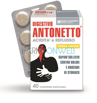 Digestivo Antonetto Acidit e Reflusso 40 compresse Gusto Limone