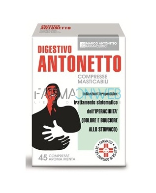 Digestivo Antonetto Acidit e Reflusso 40 compresse Gusto Menta