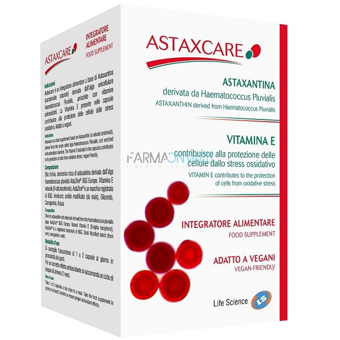 Life Science Astaxcare Integratore Alimentare a base di Astaxantina 30 capsule