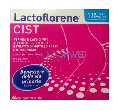 Lactoflorene CIST Integratore di Fermenti Lattici Mirtillo Rosso 10 Buste DuoCam