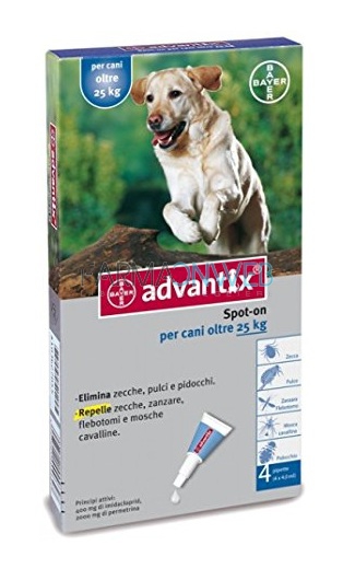 Bayer Advantix Spot-On Antiparassitario per Cani da 25 a 40 kg 4 Pipette