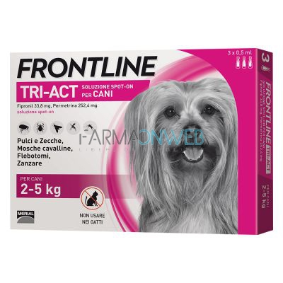 Frontline Tri-Act Spot On per Cani da 2 a 5 kg 3 Pipette