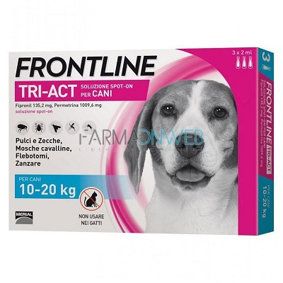 Frontline Tri-Act Spot On per Cani da 10 a 20 kg 3 Pipette