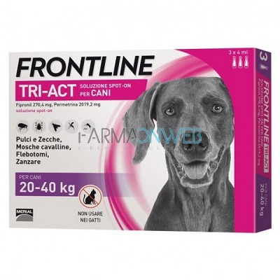 Frontline Tri-Act Spot On per Cani da 20 a 40 kg 3 Pipette