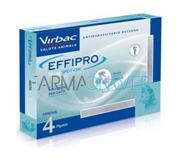Virbac Effipro Spot On Antiparassitario per Gatti 4 Pipette