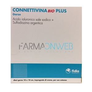 Fidia Connettivina Bio Plus Garze 10x10 cm all'Acido Ialuronico 10 pezzi
