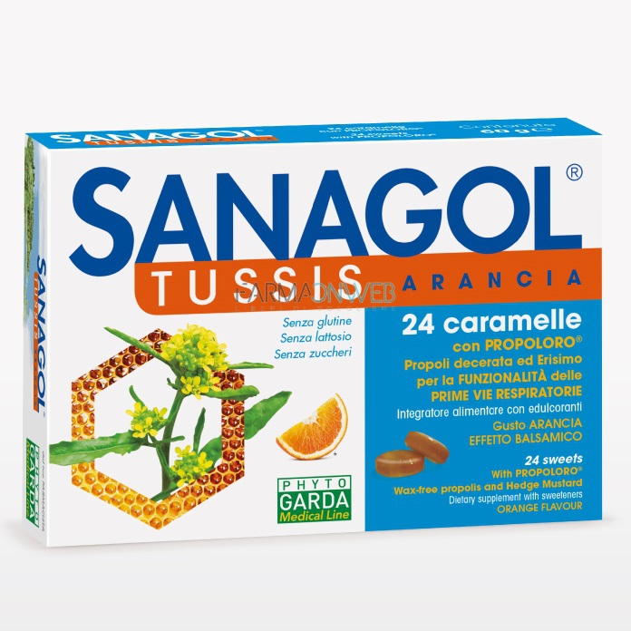 Sanagol Tussis 24 Caramelle Gusto Arancia
