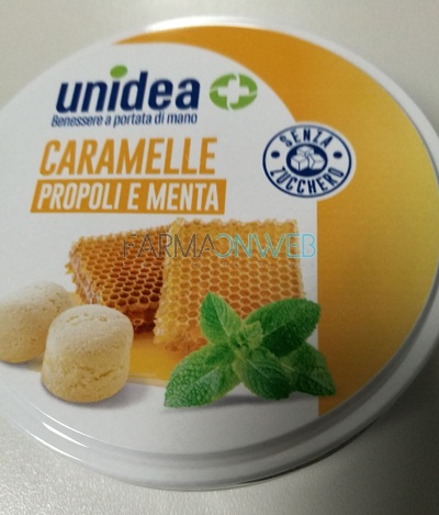 Unidea Caramelle Propoli e Menta Senza Zucchero 40 g