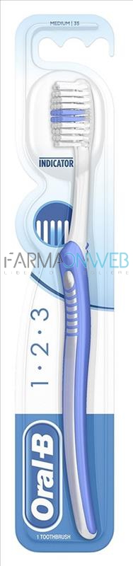 OralB 1 2 3 Indicator Spazzolino Setole Medie Dimensione 35