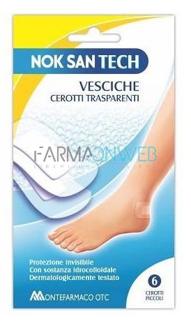 Nok San Tech Cerotti Trasparenti per Vesciche 6 cerotti piccoli