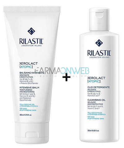Rilastil Xerolact (Atopic) Balsamo Intensivo 200 ml + Olio Detergente 250 ml