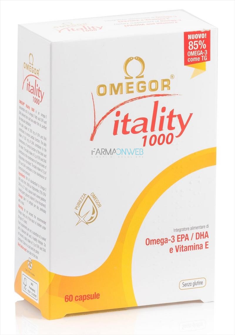 Omegor Vitality 1000 Integratore Alimentare Omega3 60 Capsule Molli
