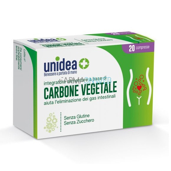 Unidea Carbone Vegetale Integratore Alimentare 20 compresse