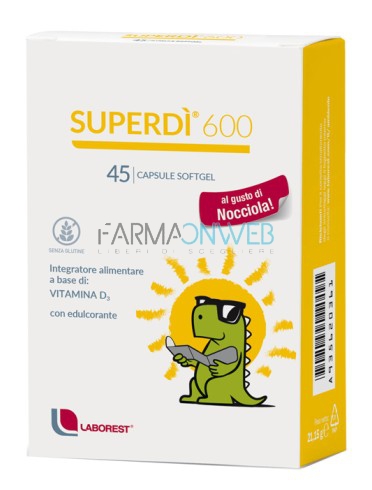 SuperD 600 Integratore Alimentare di Vitamina D3 45 capsule