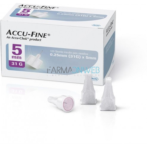 Accu-Chek Accu-Fine G31 5 mm Aghi Sterili per Penna 100 pezzi
