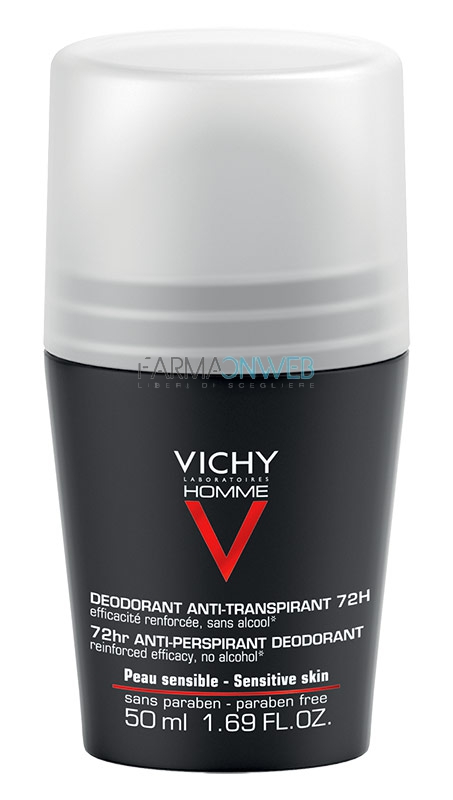 Vichy Homme Deodorante Uomo Anti-Traspirante Roll-on 72h 50 ml
