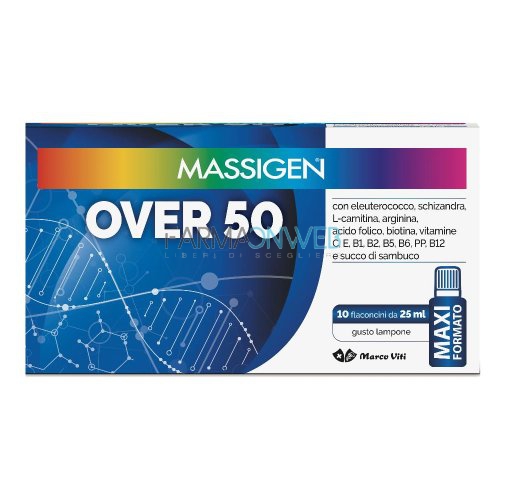 Massigen Linea Tonici Over 50 Integratore Alimentari 10 Flaconcini 25 ml