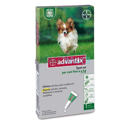 Bayer Advantix Spot-On Antiparassitario per Cani fino a 4 kg 1 Pipetta