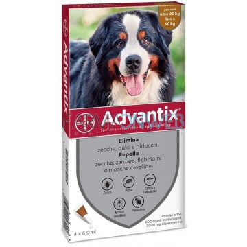 Bayer Advantix Spot-On Antiparassitario per Cani da 40 a 60 kg 4 Pipette