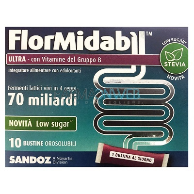 Sandoz FlorMidabil Ultra con Stevia Integratore 10 bustine orosolubili