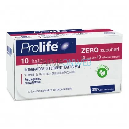 Prolife 10 Forte Integratore Fermenti Lattici Zero zuccheri 10 Flaconcini